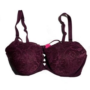 La Senza SO FREE Full Coverage Burgundy/Purple Bra 36 D